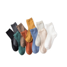 Pure Color Ins Crew Socks Women Women Japanes Street Socks Fabricantes Socgas Meninas Fábrica de atacado